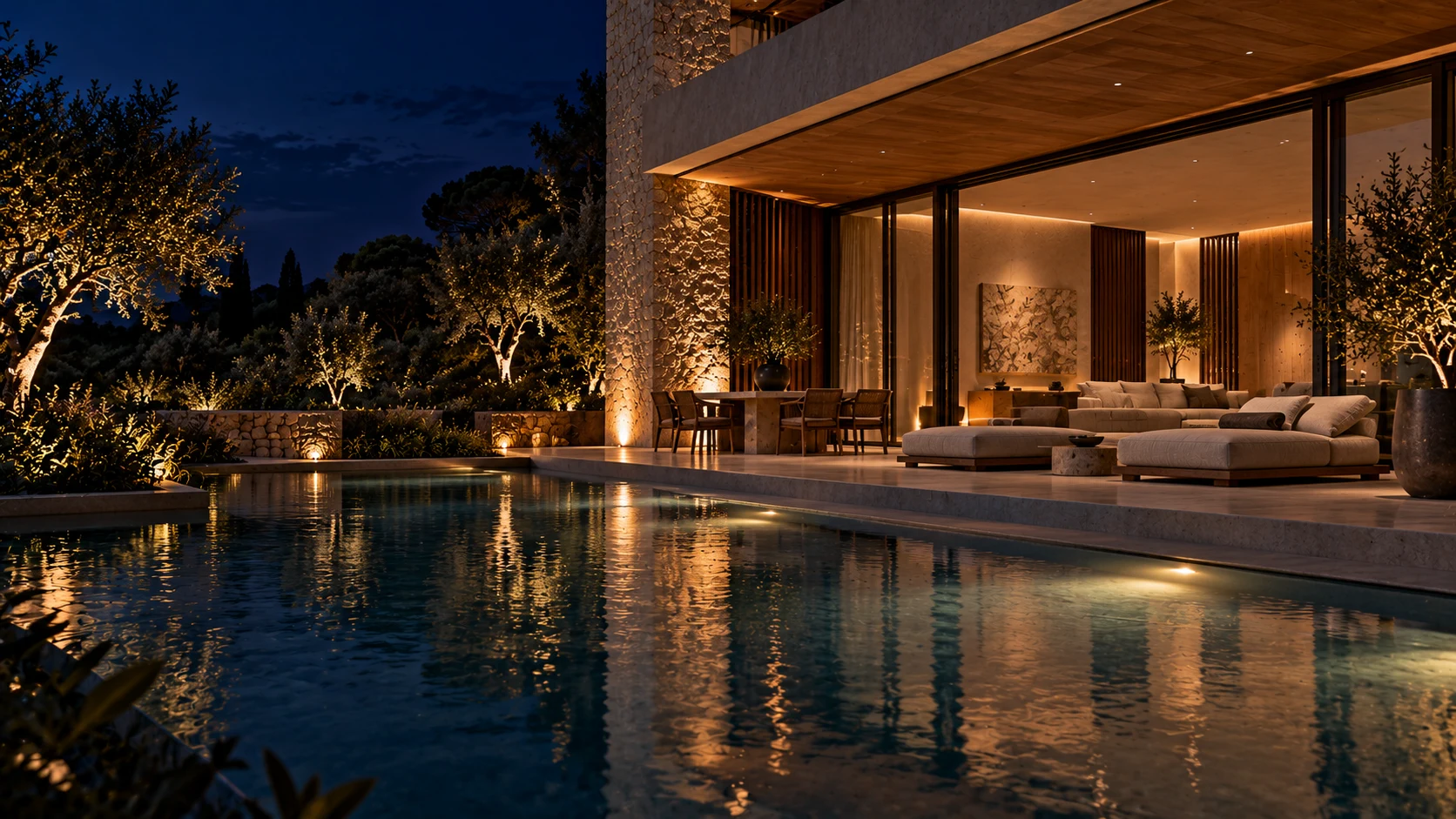 Private pool, garden and sheltered terrace